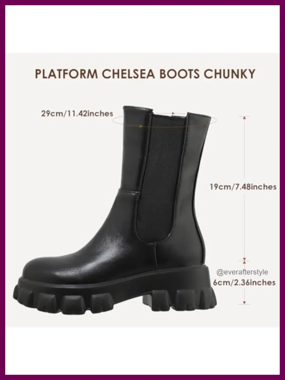Women's Chelsea Ankle Platform Boots Chunky Heel Booties Synthetic PU
